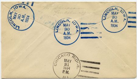 US Iowa, Lincoln 641  Fancy Cancel Cover, Memorial Day