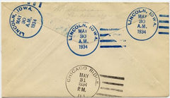 US Iowa, Lincoln 641  Fancy Cancel Cover, Memorial Day