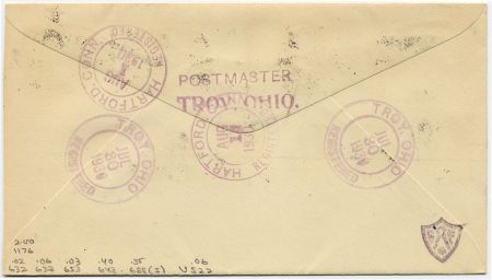 US Ohio, Troy 632, 633, 643, 653, 688, U522 Fancy Cancel Cover