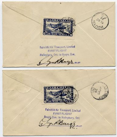 Canada 1926 First Flight Haileytown - Rouyn Signed by Pilot