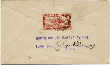 Canada 1926 CL10 on Flight  Rouyn - Haileybury Signed by Pilot