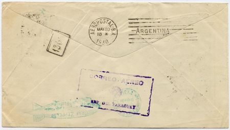 Argentina / Paraguay 1930 Pan Am Zeppelin Flight