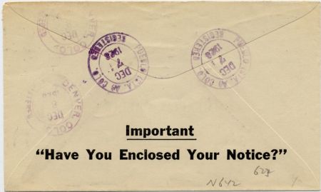 US Colorado, Pueblo 697  Fancy Cancel Cover, Circle Target