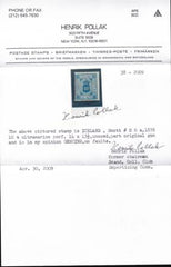 Iceland O6a F H Ultramarine Dist OG cv 475.00 Pollak Cert