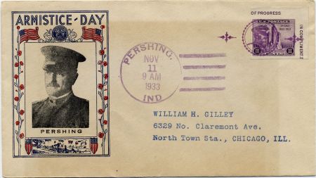 US Indiana, Pershing 731a  Fancy Cancel Cover, Pershing In Circle