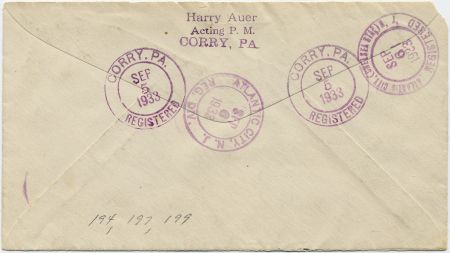 US Pennsylvania, Corry 2341, 409, U436  Fancy Cancel Cover Star in Circle