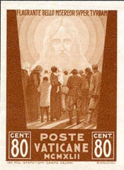Vatican 78 Archival Proof on Thicker smooth Paper, Imperf Ungummed