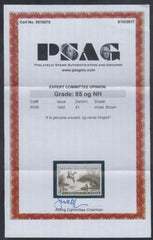 US RW9 Duck Stamp VF - XF NH PSAG 85 cv $260
