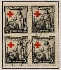 US 702  Red Cross, block  signed by Judge John Burton Payne