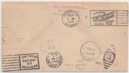 US 1928 C4, 634a on Pilot, Harlan A. "Bud" Gurney Signed Cover