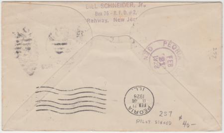 US 1928 Lindbergh Flight Cover with C4 and C34 Signed by Pilot