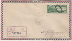 US 1930 C13 FDC on Registered Airmail Cover