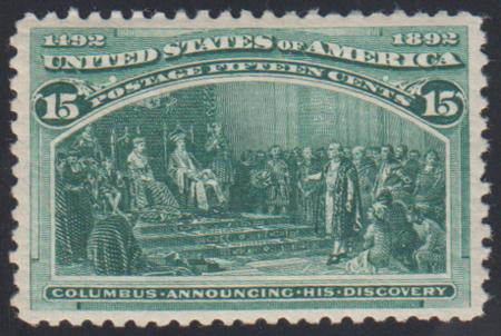 US 238 Early Commemoratives NH XF Beautiful Color, Impression + gum, New PF Cert.