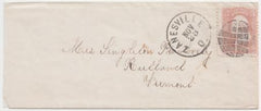 US 65 Early Classics Zanesville, OH Globe Fancy Cancel to Rutland, VA Superb Strike