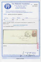 US 65 Early Classics Zanesville, OH Globe Fancy Cancel to Rutland, VA Superb Strike