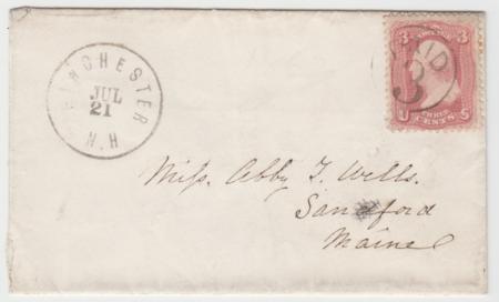 US 65 Early Classics VF Cover Attractive Circled "PAID 3" on Complete Lady's Corner