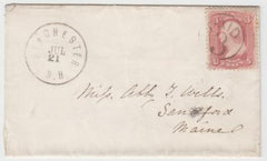 US 65 Early Classics VF Cover Attractive Circled "PAID 3" on Complete Lady's Corner