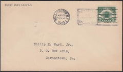 US 1923 C4 FDC Sent from Washington DC to  Germantown PA