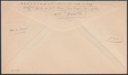 US 1923 C4 FDC Sent from Washington DC to  Germantown PA
