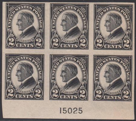 US 611 Mint NH F - VF Plate Block Tiny Inclusion Speck cv $90