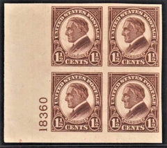 US 631 Mint NH VF Block No Gum Breakers Four Natural Gum Bends cv $700