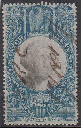 US R124 Revenue Used F - VF Rich Color Full Original Gum