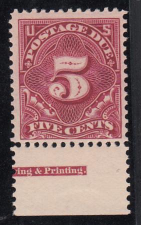 US J41 Postage Dues Mint LH F - VF Single Pristine Imprint Single cv $110