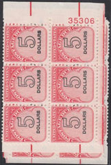 US J101 Mint NH F-VF+ Plate Block Postage Dues Plate Blocks of 6, Matched Set # 35306