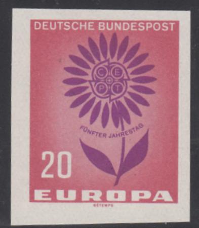 Germany 898var MI 446V Countries A - M Europa Mint NH VF-XF Imperf Large Margins 1964 Europa