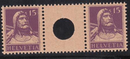 Switzerland SBK S10 Mint NH XF Large Hole Interspace Pair cv $900