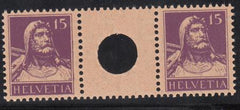 Switzerland SBK S10 Mint NH XF Large Hole Interspace Pair cv $900