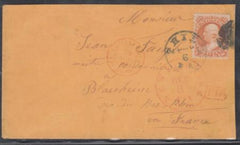 US 71 Well centered stamp on superb cover Phila, PA to France
