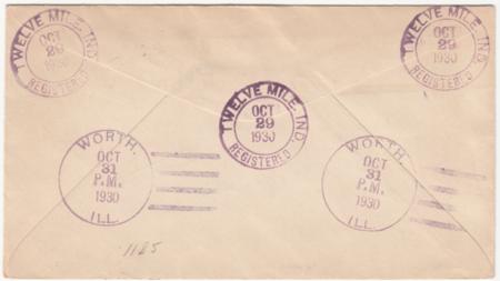 US Indiana, Twelve Mile 638, 641, 689 Fancy Cancel Cover
