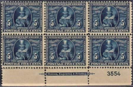 US 330 Early Commemoratives F - VF LH Plate Block Looks NH but very LH cv $3,000