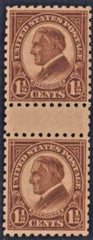 US 582 XF Mint NH Vertical Pair with Full Gutter - Rare! cv $650