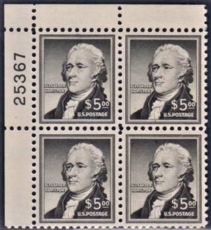 US 1053 VF - XF Mint NH Pristine Plate # Block