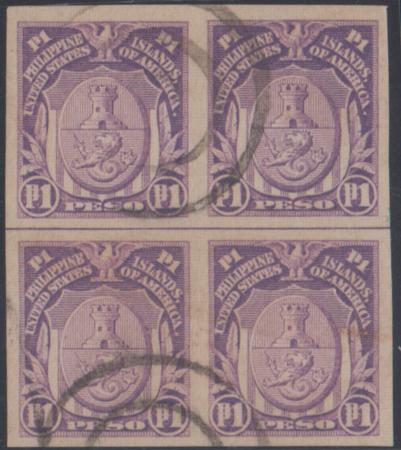 US Possessions - Philippines 350a XF Used Block Lambert 1st Printing with Proper Cancel cv 400.00++