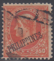 US Possessions - Philippines 219c Fine Used; Red Orange, cv $55