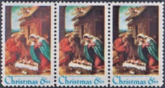 US 1414b Error XF NH Left Stamp Missing Black in a Transitional Strip of 3 cv $400