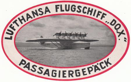Germany 1935 VF Baggage Label for Do-X