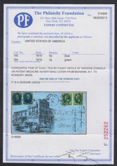 US 184-5 Pair of Each on Large Advertising Cover with PFC - Horse-Drawn Trolley Design