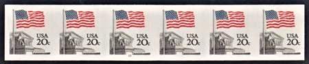 US 1895d VF - XF NH Plate Number 10, Imperf Strip of 6 cv 150.00
