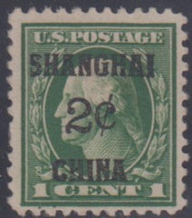 US Shanghai Overprint K1 F - VF No Gum cv $22.50