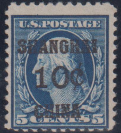 US Shanghai Overprint K5 Ave - F LH - Corner Crease