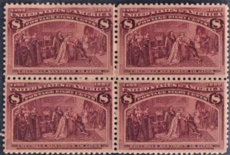 US 236 Early Commemoratives VF - XF Mint LH/NH Pristine Block of 4 cv $450
