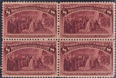 US 236 Early Commemoratives VF - XF Mint LH/NH Pristine Block of 4 cv $450