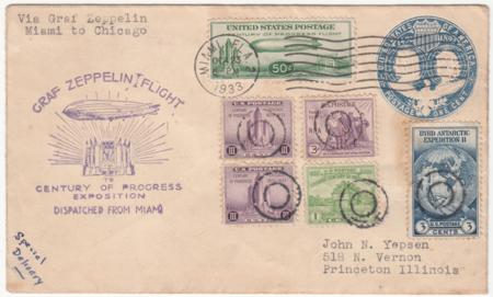 US 1933 C18 Chicago Flight, Miami - Chicago, Special Delivery
