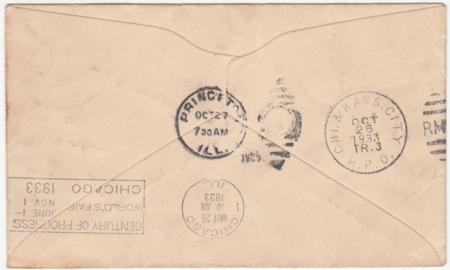 US 1933 C18 Chicago Flight, Miami - Chicago, Special Delivery