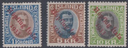 Iceland C12-14 F - VF + Hinged Hopflug 1933 Signed Wahl BPPP cv 2,075.00