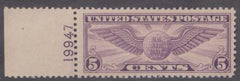 US C12 Airmail VF - XF NH Plate # Single